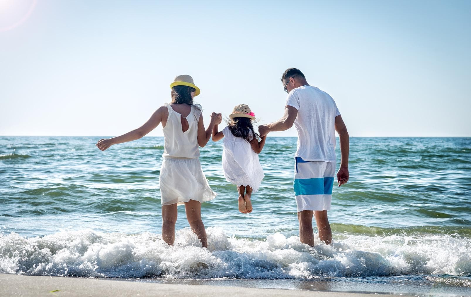 family at beach